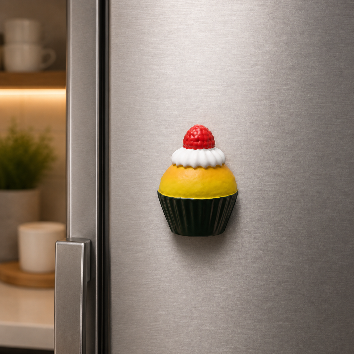 Lemon and Berry Cupcake Fridge Magnet 🍋🧁