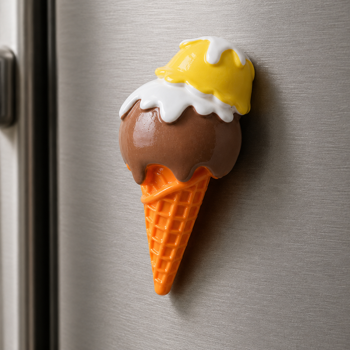 Chocolate and Vanilla Ice Cream Fridge Magnet 🍦