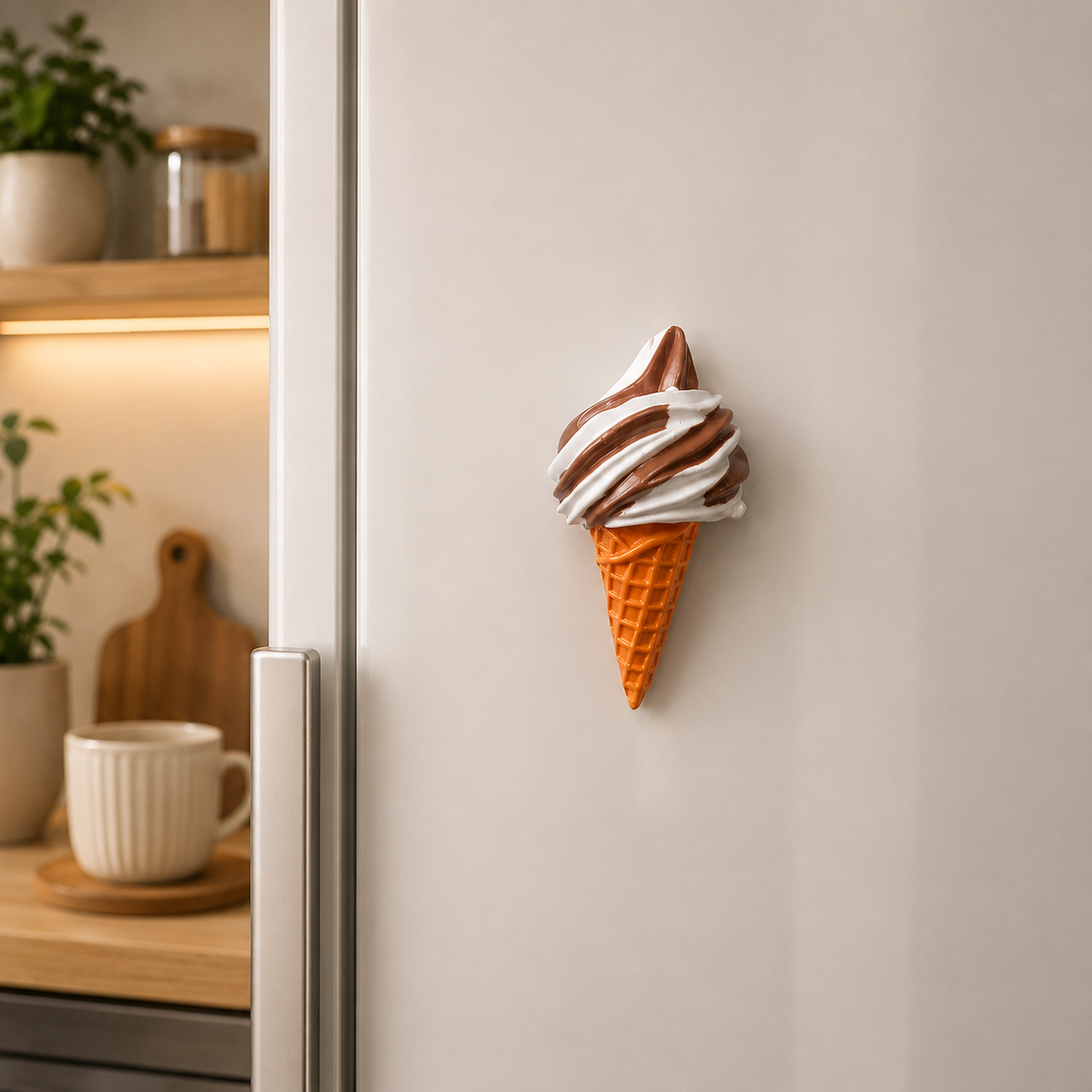 Vanilla and Coffee Ice Cream Fridge Magnet 🍦☕