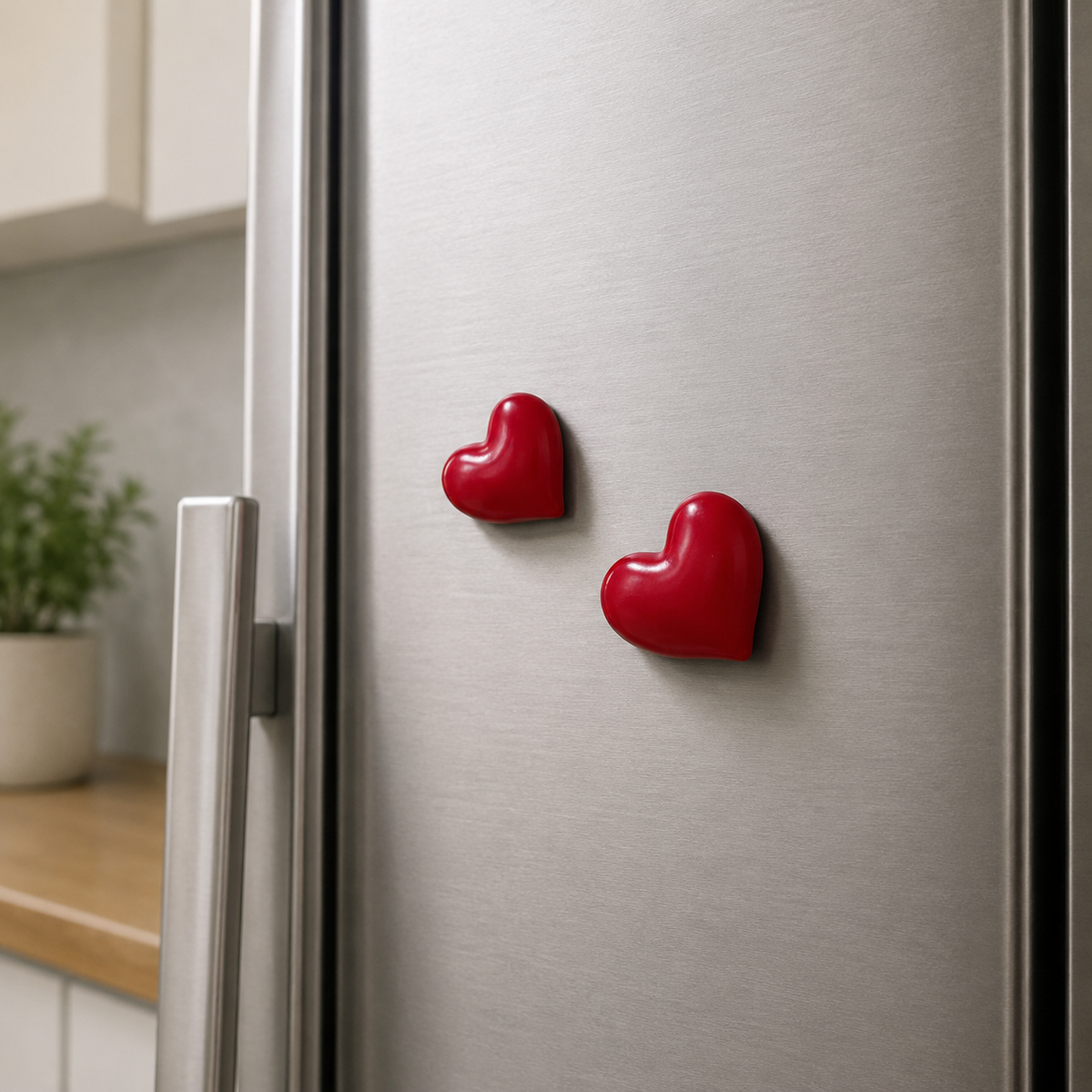 Red Heart Fridge Magnets – 2 Pieces ❤️