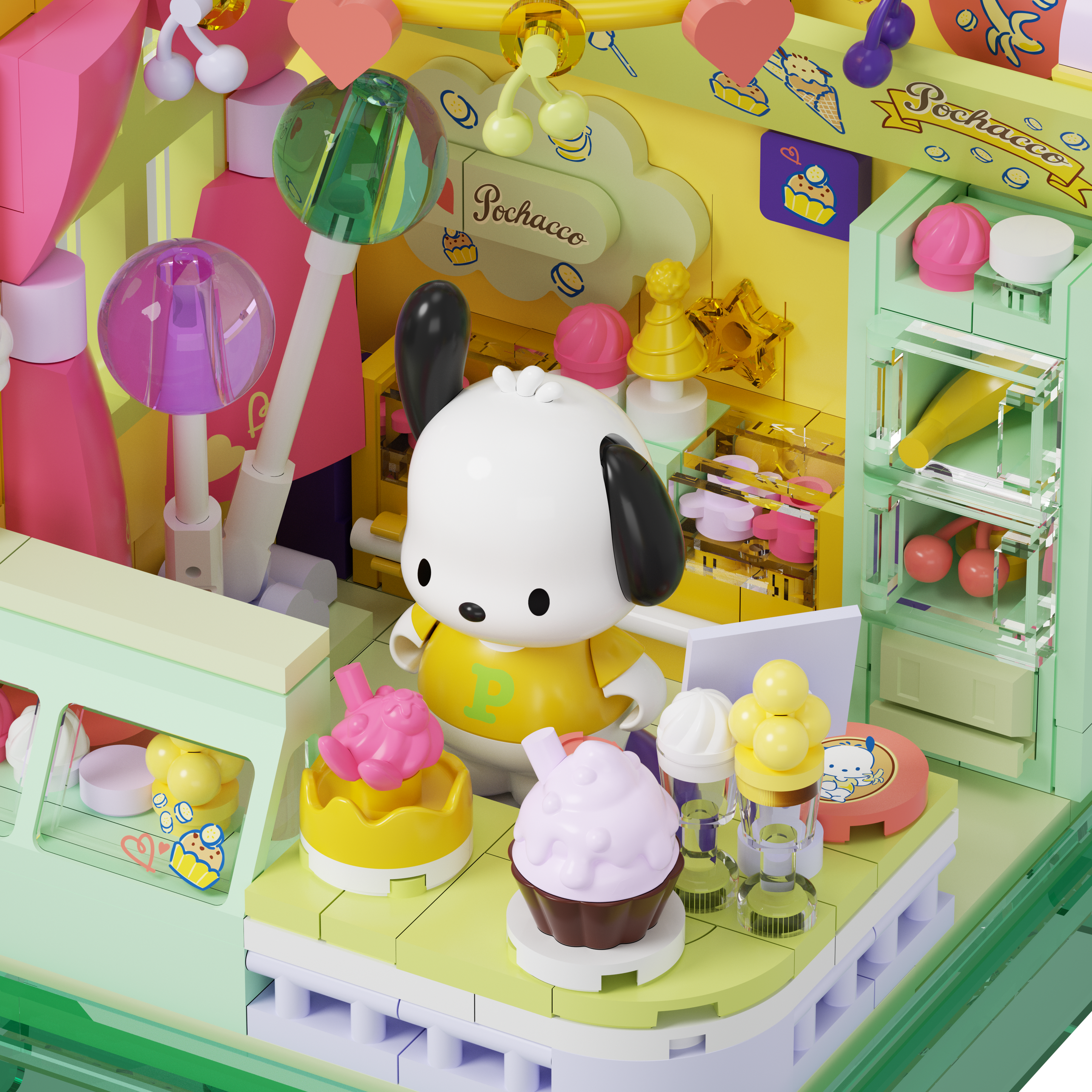 مكعبات بناء بوشاكو – متجر آيس كريم كيوت (Sanrio)