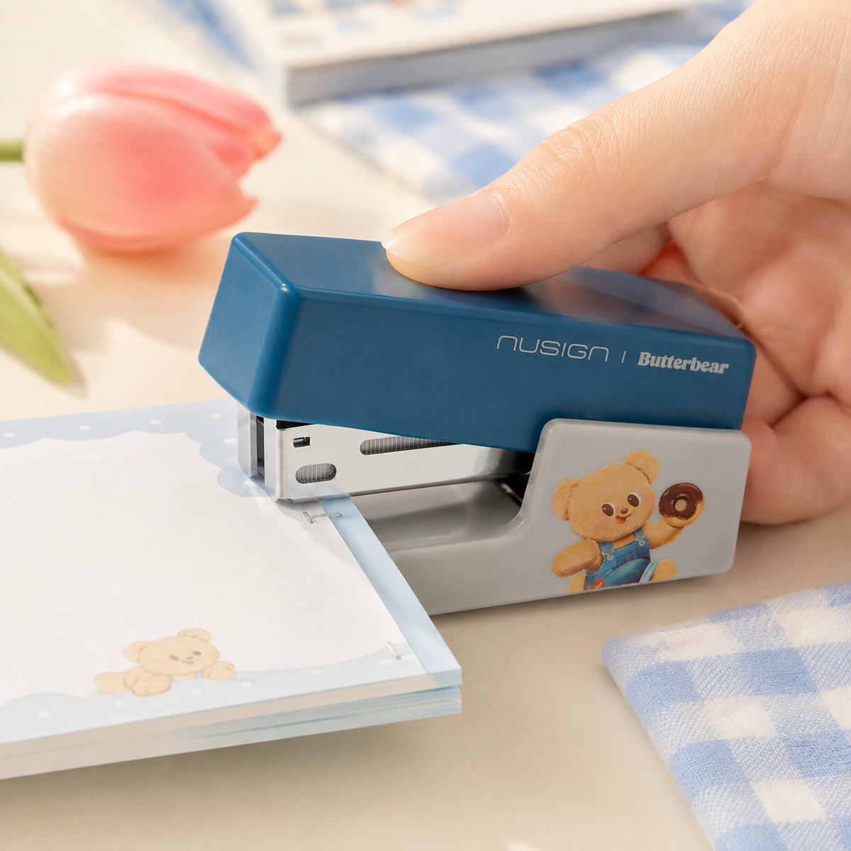 Cute Bear Blue Stapler