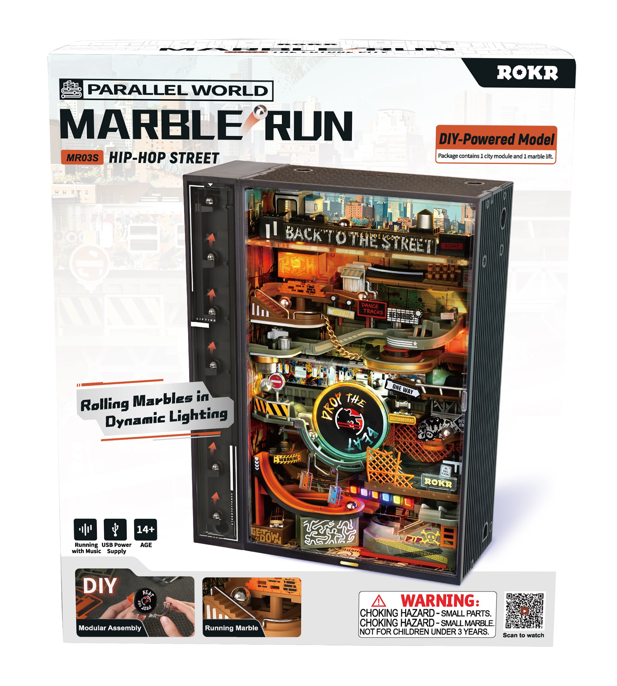 مدينة الهيب هوب – مسار الكرات الخشبي المضيء (Hip-Hop Street Marble Run)