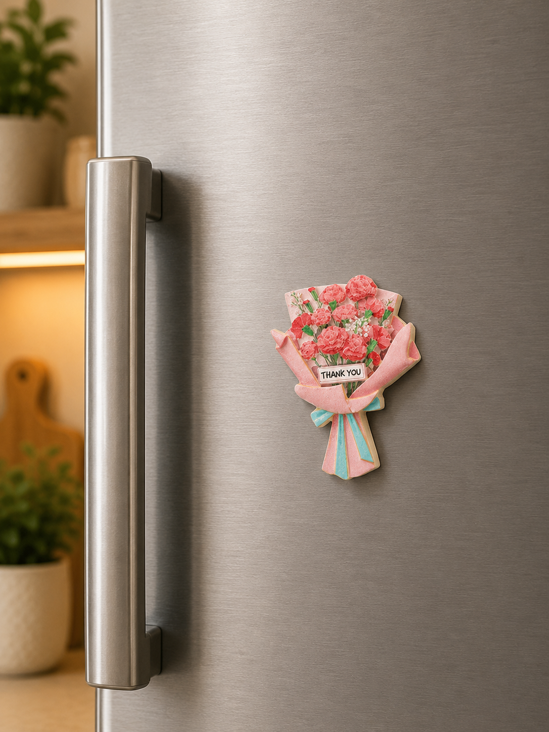 Pink Carnation Bouquet Fridge Magnet 🌸