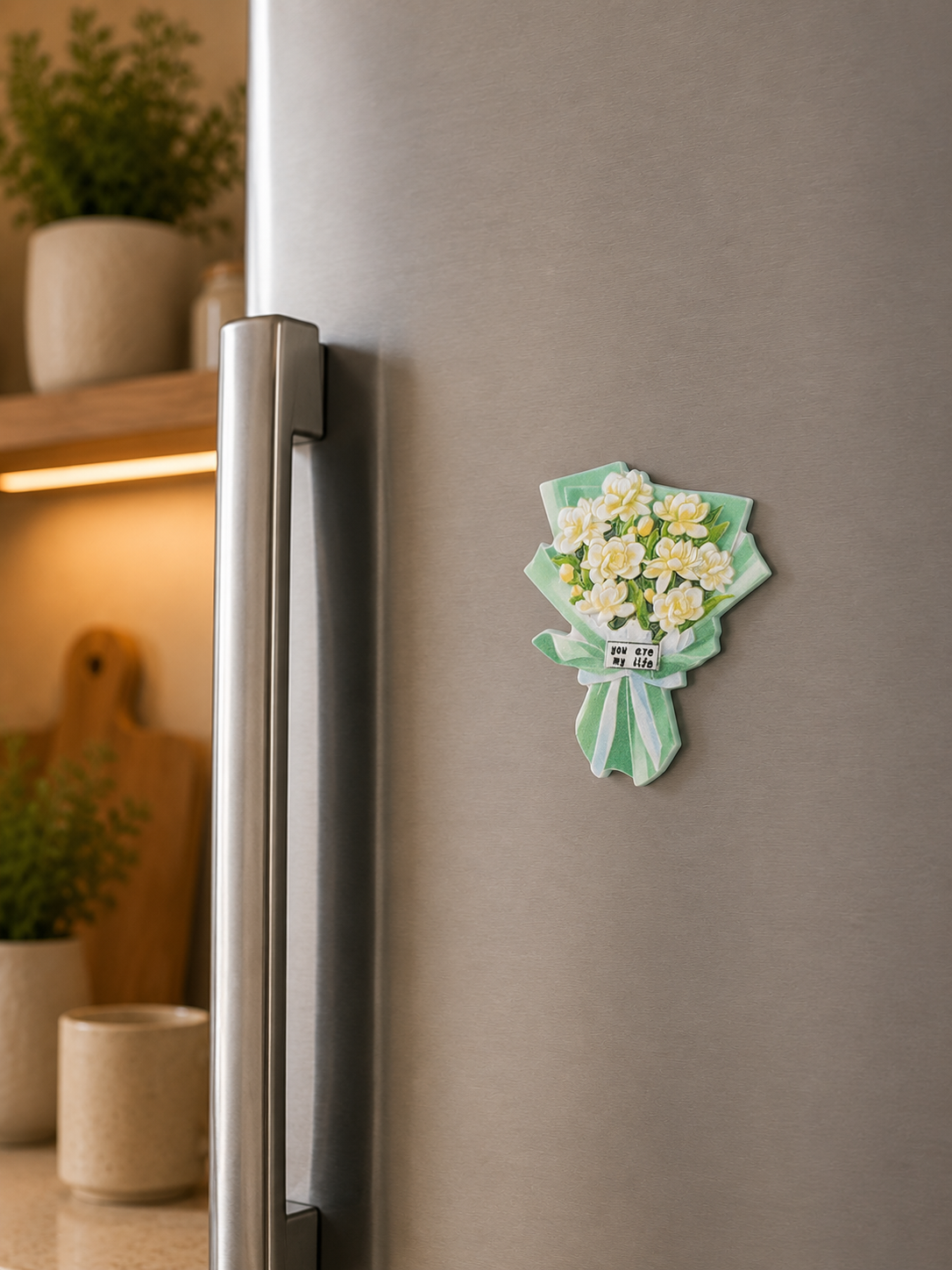 White Jasmine Bouquet Fridge Magnet 🤍