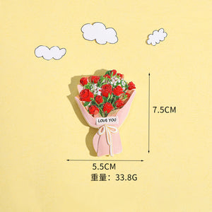 مغناطيس ثلاجة باقة الورد الأحمر