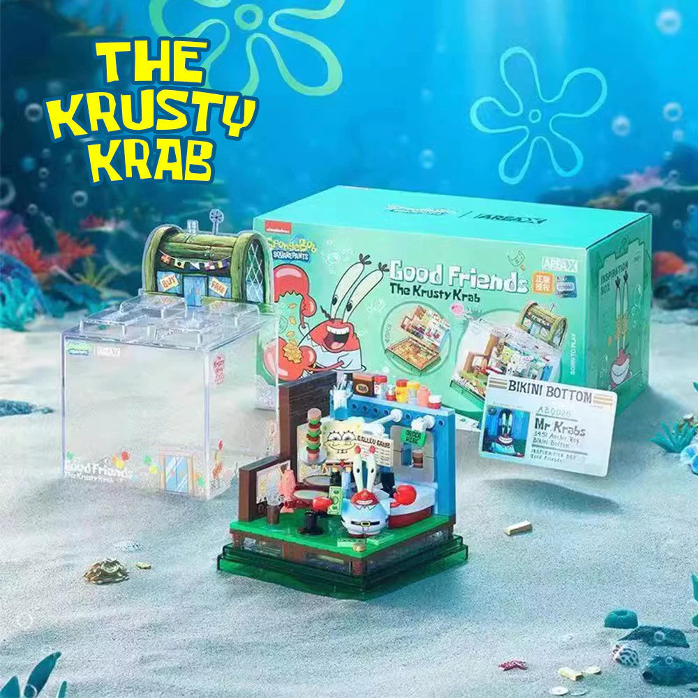 مكعبات سبونج بوب – مطعم كرستي كراب مع صندوق عرض أكريليك