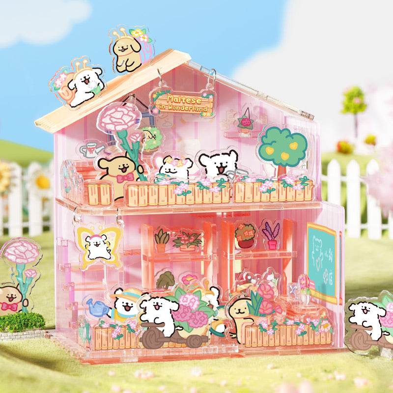 بيت الجرو مالتيز الوردي ثلاثي الأبعاد – بازل أكريليك 76 قطعة