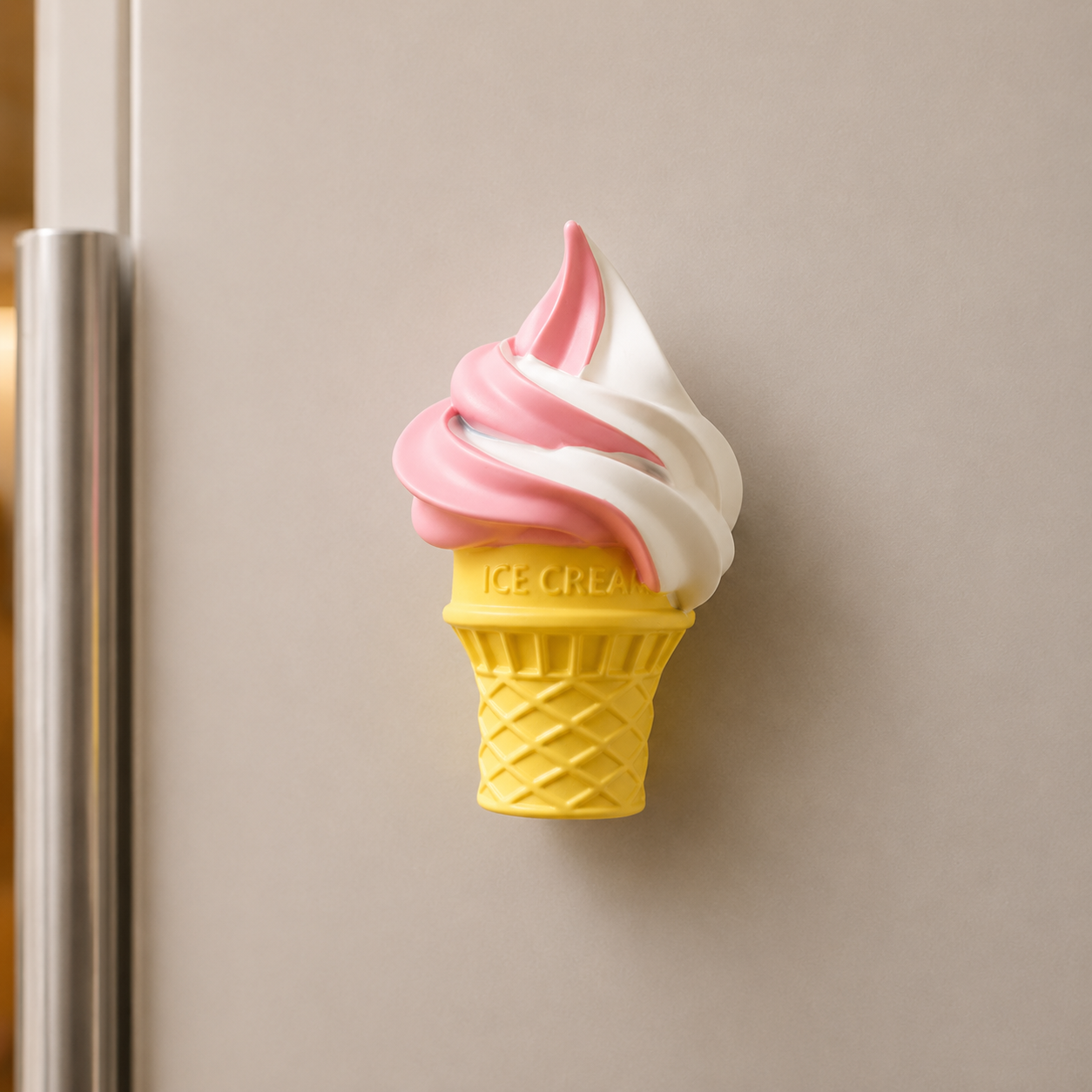 مغناطيس ثلاجة آيس كريم الفراولة والفانيلا 🍓🍦