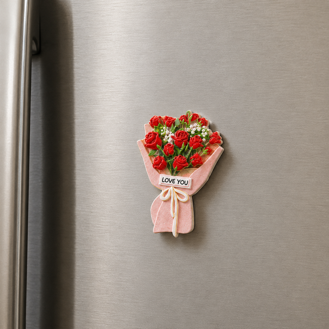 مغناطيس ثلاجة باقة الورد الأحمر 🌹
