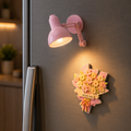 مغناطيس ثلاجة مصباح وردي مع إضاءة LED 💗💡