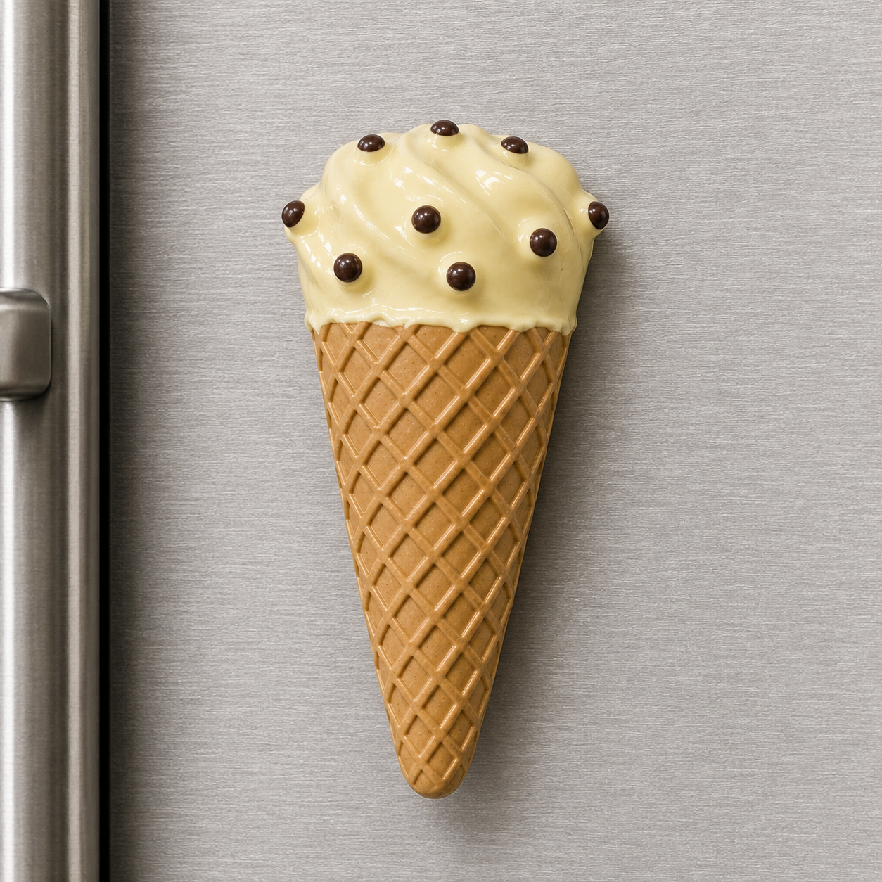 مغناطيس ثلاجة آيس كريم الفانيلا بحبيبات الشوكولاتة 🍦