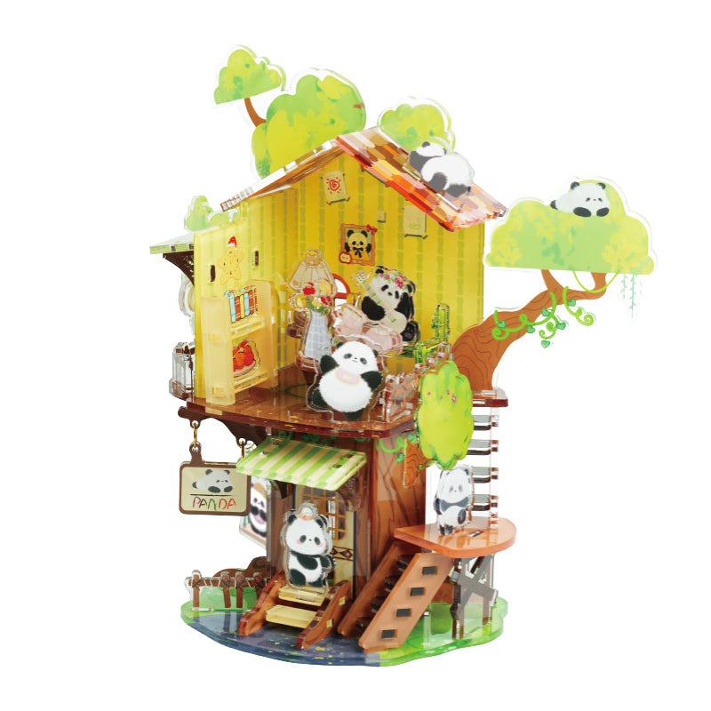 مجسم بيت شجرة الباندا 3D – Panda Tree House Acrylic Puzzle (84 قطعة)