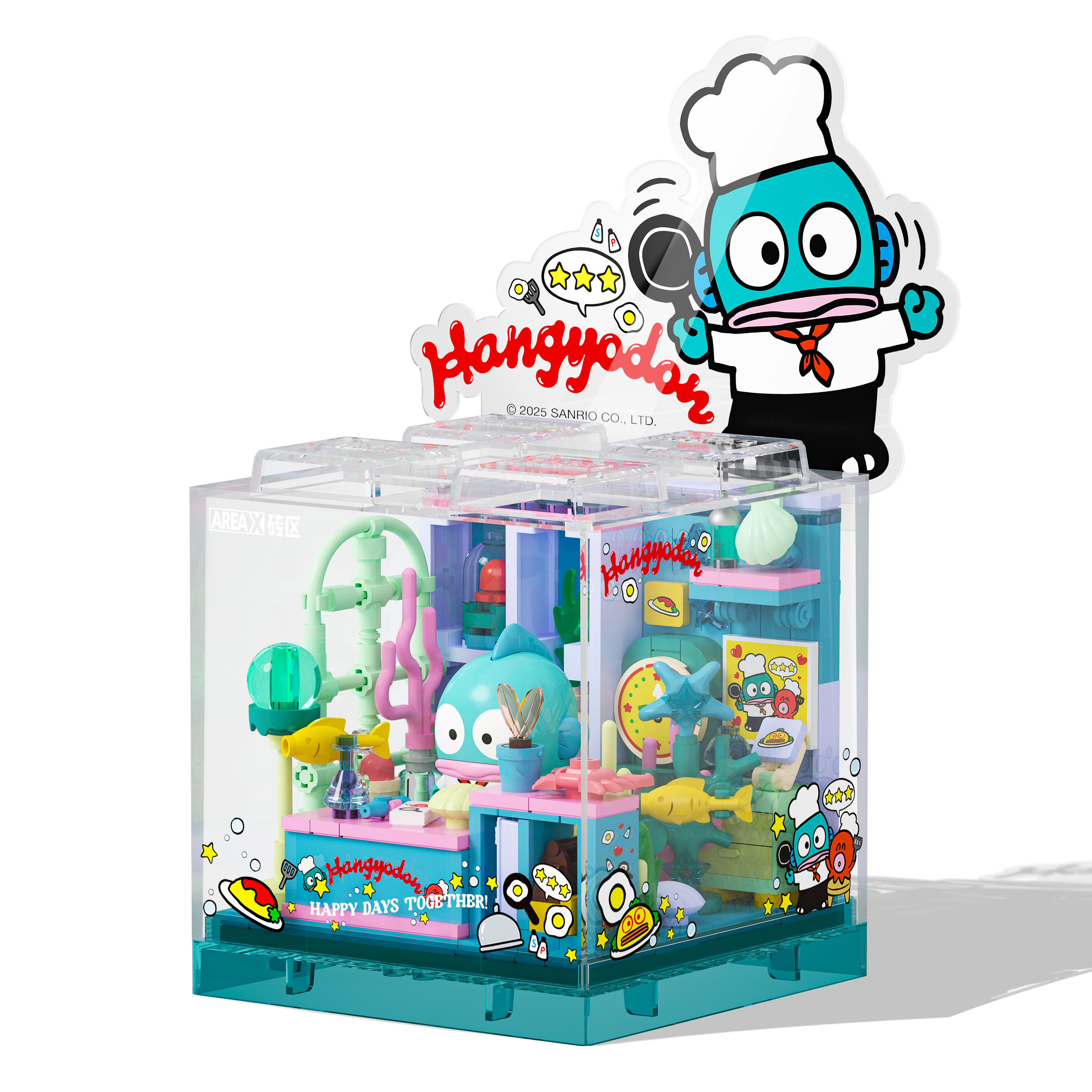 Hangyodon Mini Building Blocks Display Box  مكعبات هانغيودون المصغرة داخل صندوق عرض شفاف