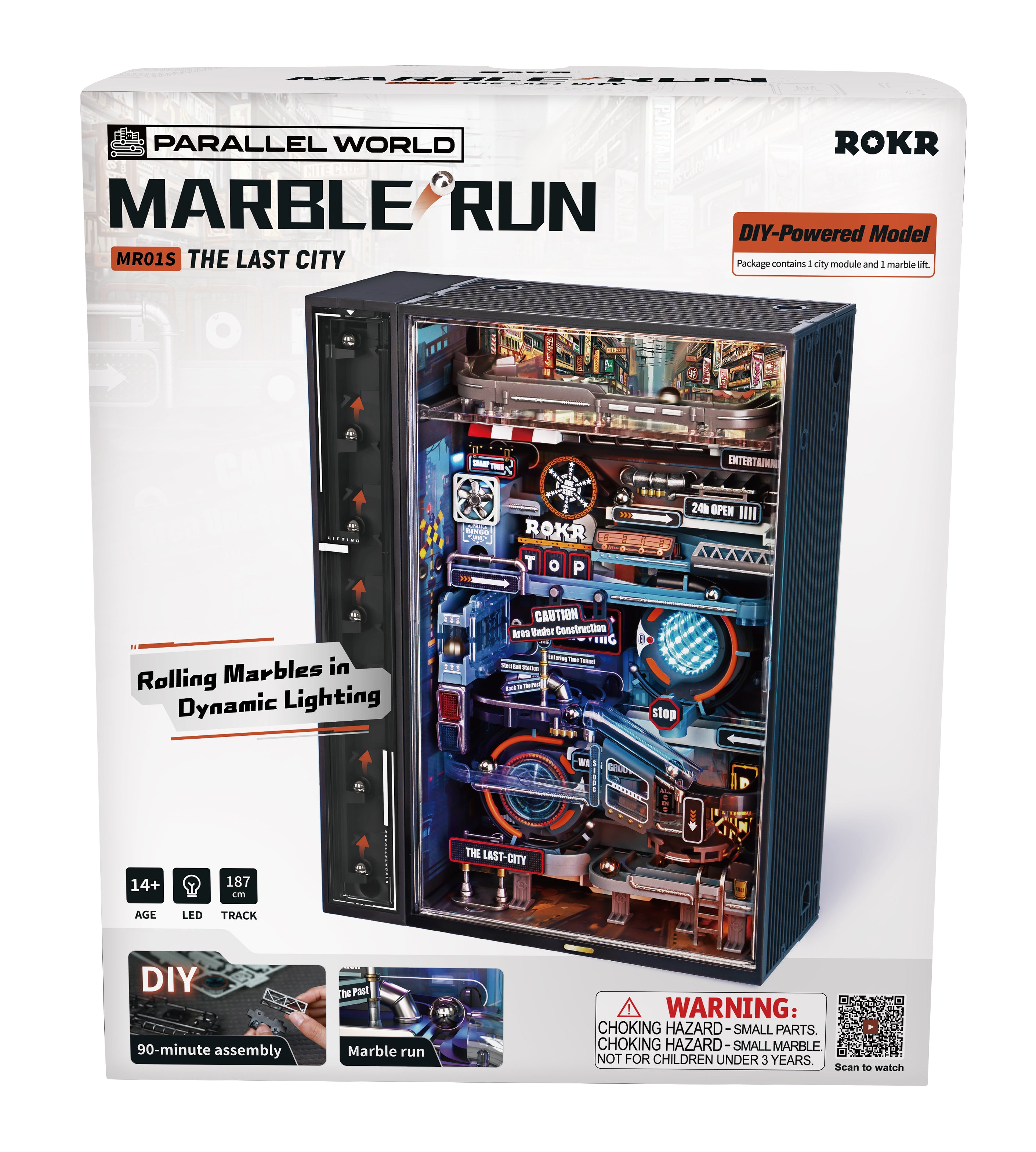 ROKR Parallel World Marble Run – The Last City  مدينة الكرات التفاعلي مع اضاءة