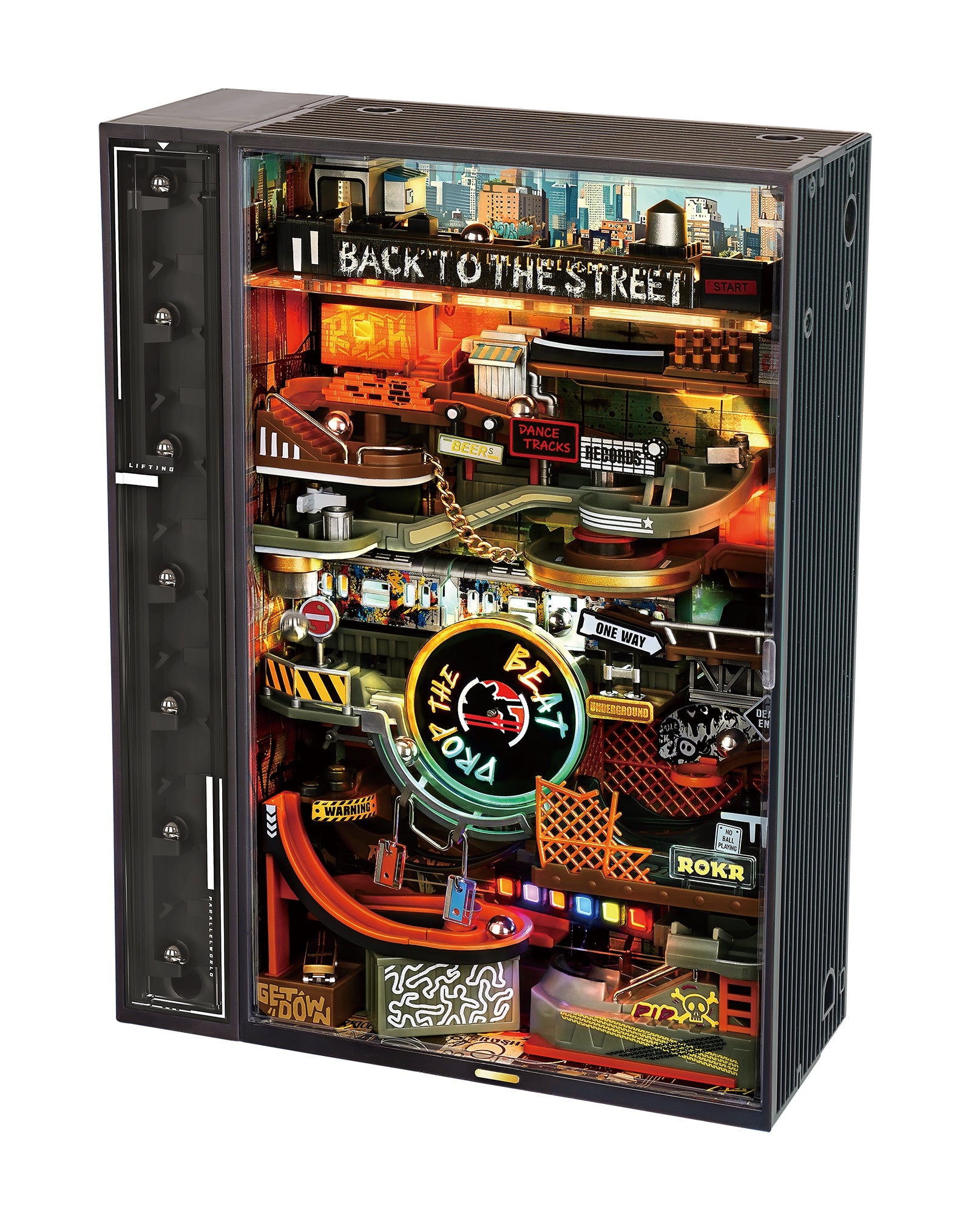 مدينة الهيب هوب – مسار الكرات الخشبي المضيء (Hip-Hop Street Marble Run)