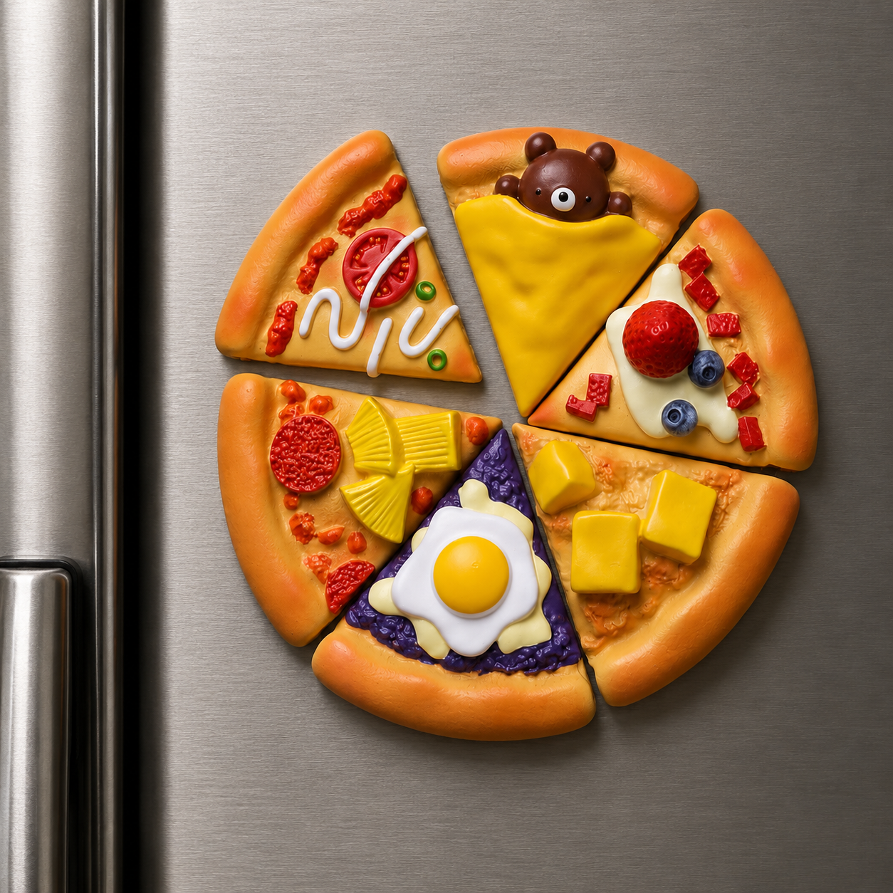 بكج مغناطيس ثلاجة قطع بيتزا كيوت – 6 قطع 🍕