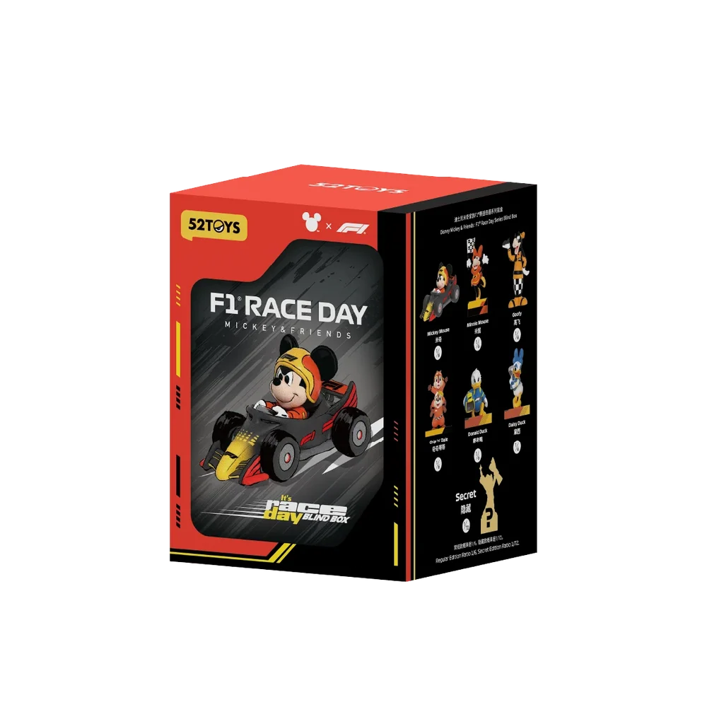 علبة صندوق مفاجآت ميكي وأصدقائه F1 Race Day من 52TOYS