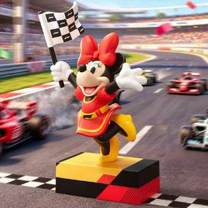 مجسم ميني ماوس ترفع علم نهاية سباق F1