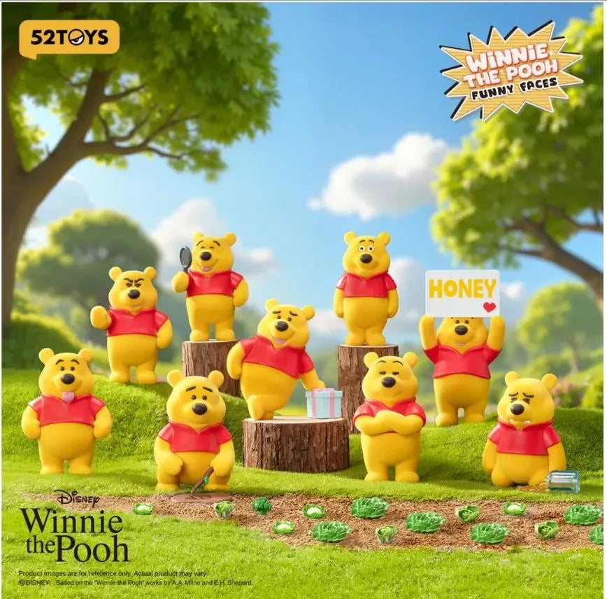 مجموعة مجسمات ويني الدبدوب بتعابير مرحة من صناديق مفاجآت 52TOYS